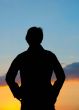 silhouette against summer sunset