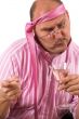 Completely drunk businessman