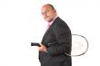 Businessman with squashracket