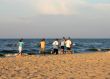 jogging on the beach