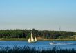 sailboats on a lake