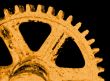orange abstract cog