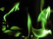 green  blured flames