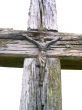 old wooden cross - isolated
