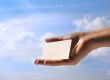 holding blank business card