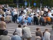 kneeling crowd
