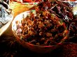 Basket Of Hot Peppers At The Market