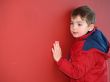 boy portrait red isolated