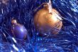yellow and blue fir-tree balls