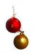 red and yellow fir-tree balls