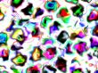 floating coloured ice cube abstract