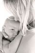 mother and son, isolated over white