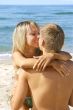 young loving couple on beach