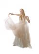 young girl in long withe dress
