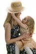 mother daughter and hat