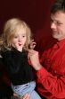 blond girl anf her father