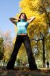 Autumn. Young woman.