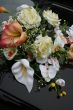 Wedding car decorations with flower bouquet