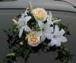 Wedding car decorations with flower bouquet