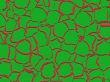 embossed red green negative space