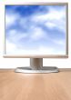 monitor with blue sky