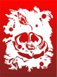 Rose on a red background