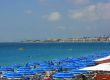Beach with blue umbrellas 2