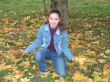 The young girl with yellow leaves