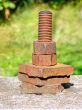rusty screw and nuts