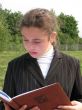 Young businessgirl with a book