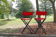 Two Red Chairs in Park
