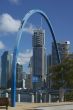 Brisbane Riverside and CBD framed by `The Tidal Indicator`