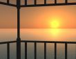 sunset above a quiet sea