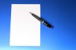 modern beautiful pen and sheet of paper
