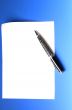 pen and sheet of white paper