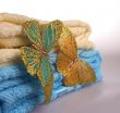 towels and beautiful artificial butterflies
