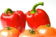 wet tomatoes and peppers