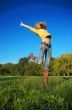  blond girl jumping