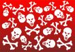 White skulls background