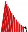 silhouette of man and histogram