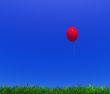 child`s balloon and grass