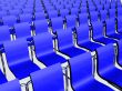 row of blue chairs