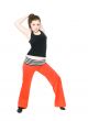 A young girl stretching
