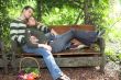 Resting on the bench