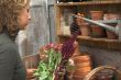 Arranging the flower bouquet