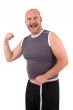 Happy overweight man