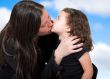 beautyful girl with her mum - clipping path