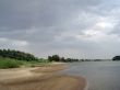 River landscape before thunderstorm