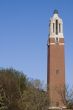 bell tower on right with spring trees