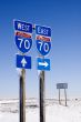 East and West I-70 Signs with Icicles